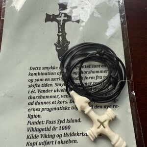 Black and White Minimalist Cross Jewelry Necklace